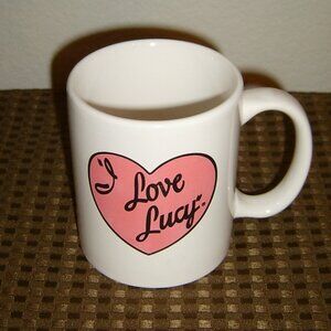 I Love Lucy White Mug with Pink Heart